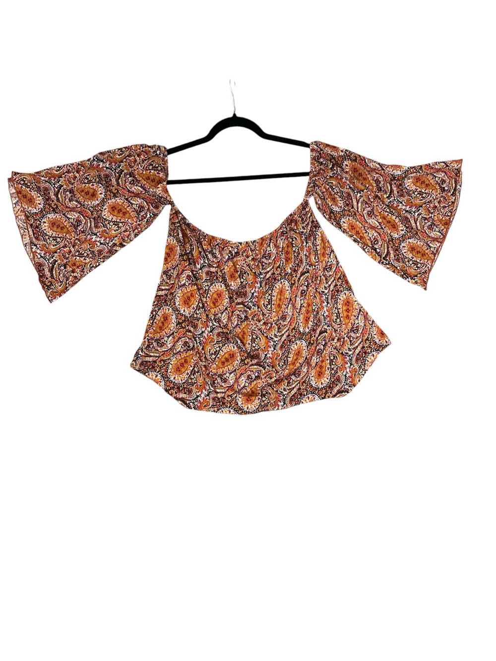 Newbury Kustom Cold Shoulder Paisley Top